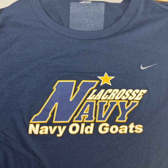 Nike T-Shirt Mens 4XL Navy Blue Lacrosse Navy Old Goats Wounded Warrior Project - Picture 2 of 9